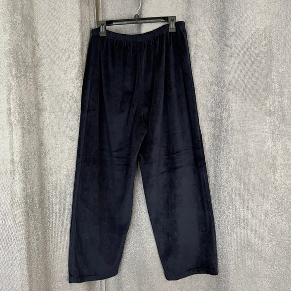 Jockey Women's L Velour Lounge Set Navy Shell Buttons Jacket Pants Y2K CozyCore - Picture 6 of 8